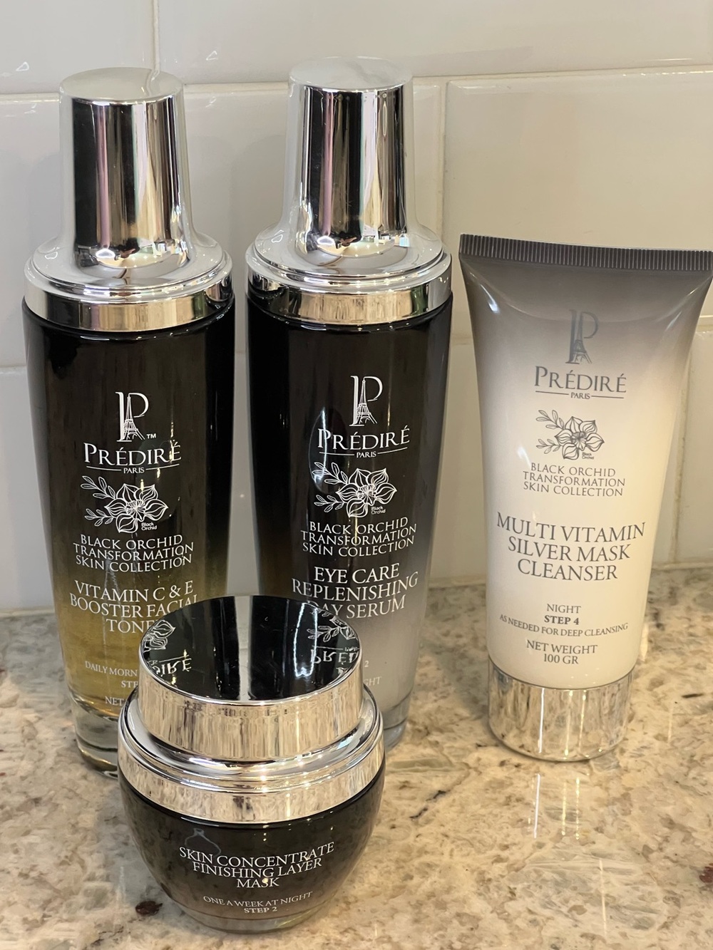 NWOT Predire Paris Black Orchid Rejuvenation Collection 4pcs